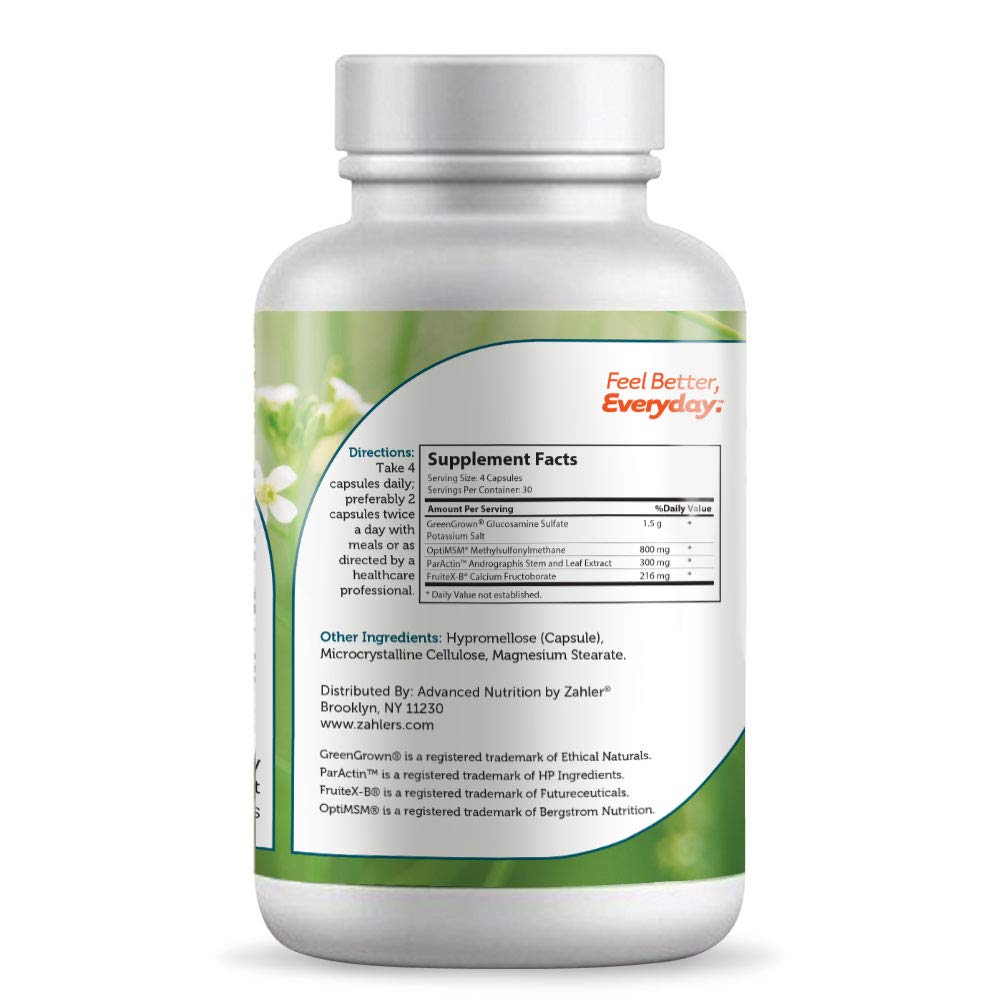 Zahler SynerG, Advanced Glucosamine Sulfate Joint Supplement with MSM