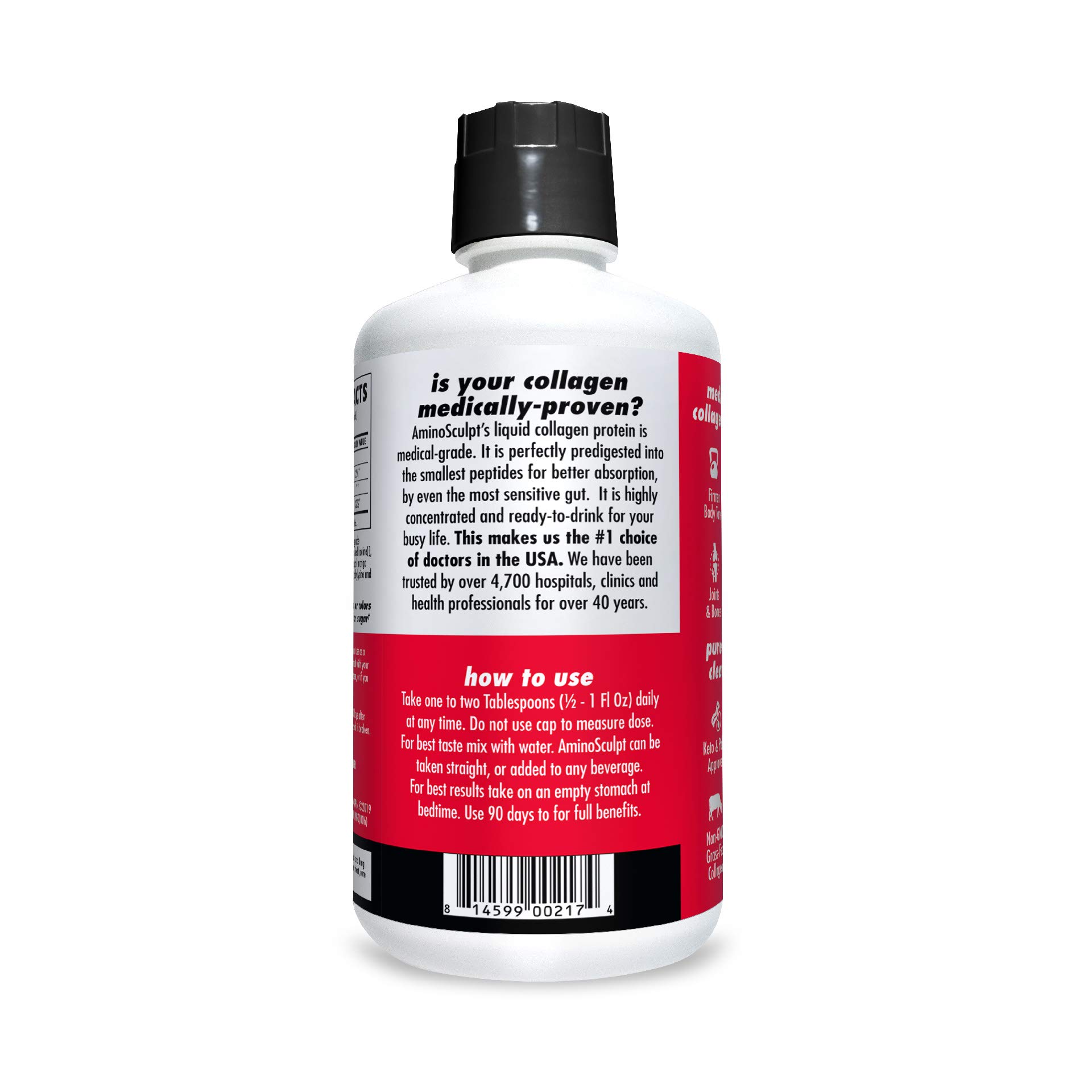 MedicalGrade Liquid Collagen Supplement AminoSculpt SugarFree 30