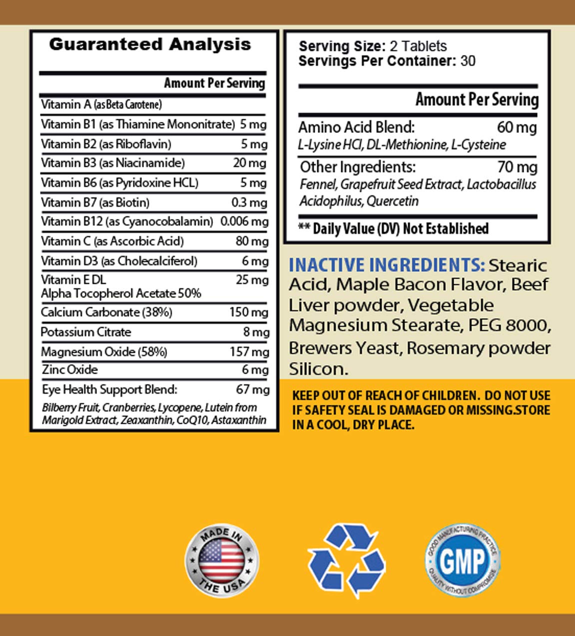 Dog Vitamins for Eyes Best PET Eye Health Complex Dogs and Cats