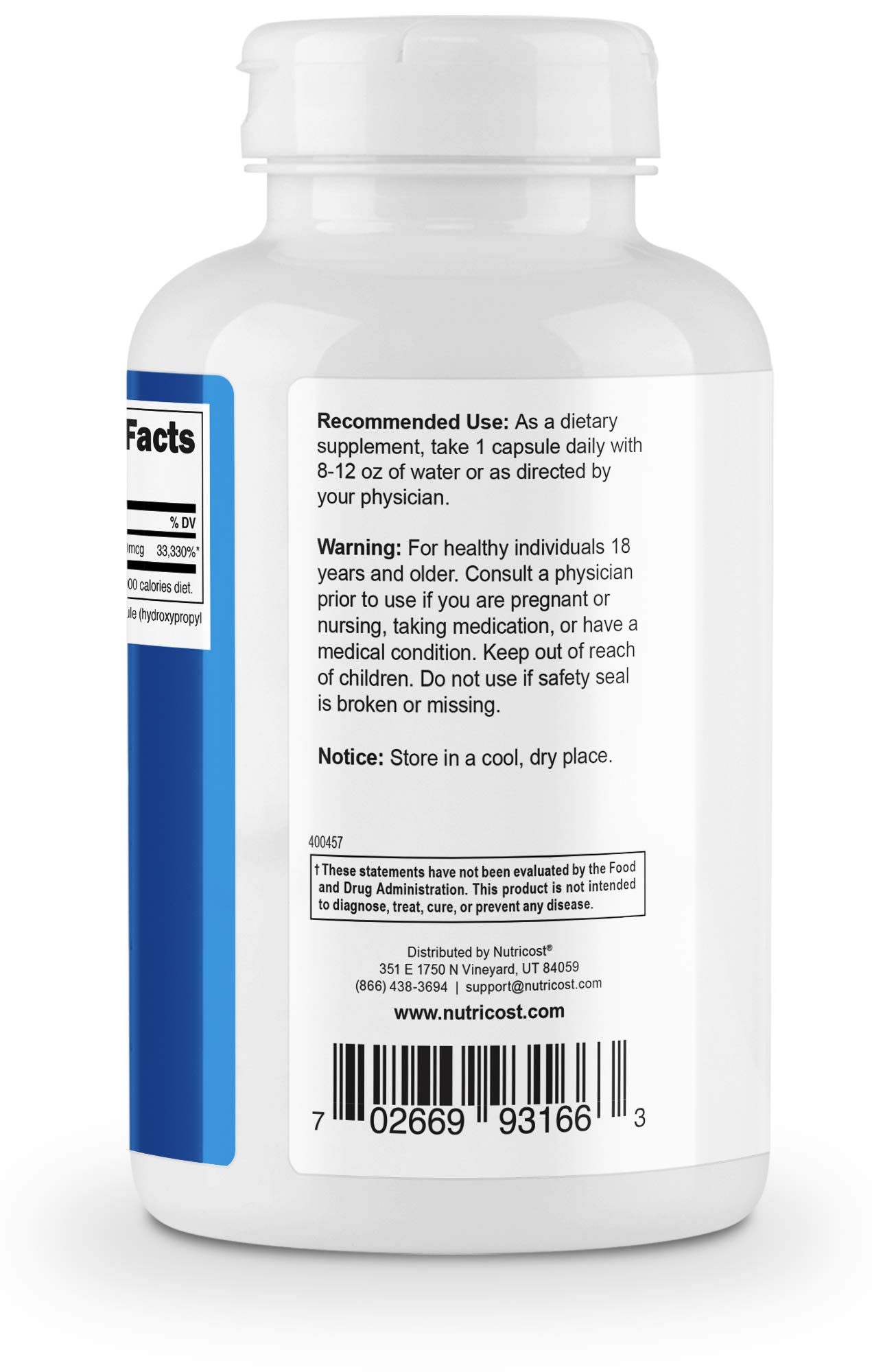 Nutricost Biotin (Vitamin B7) 10,000mcg, 240 Capsules Gluten Free