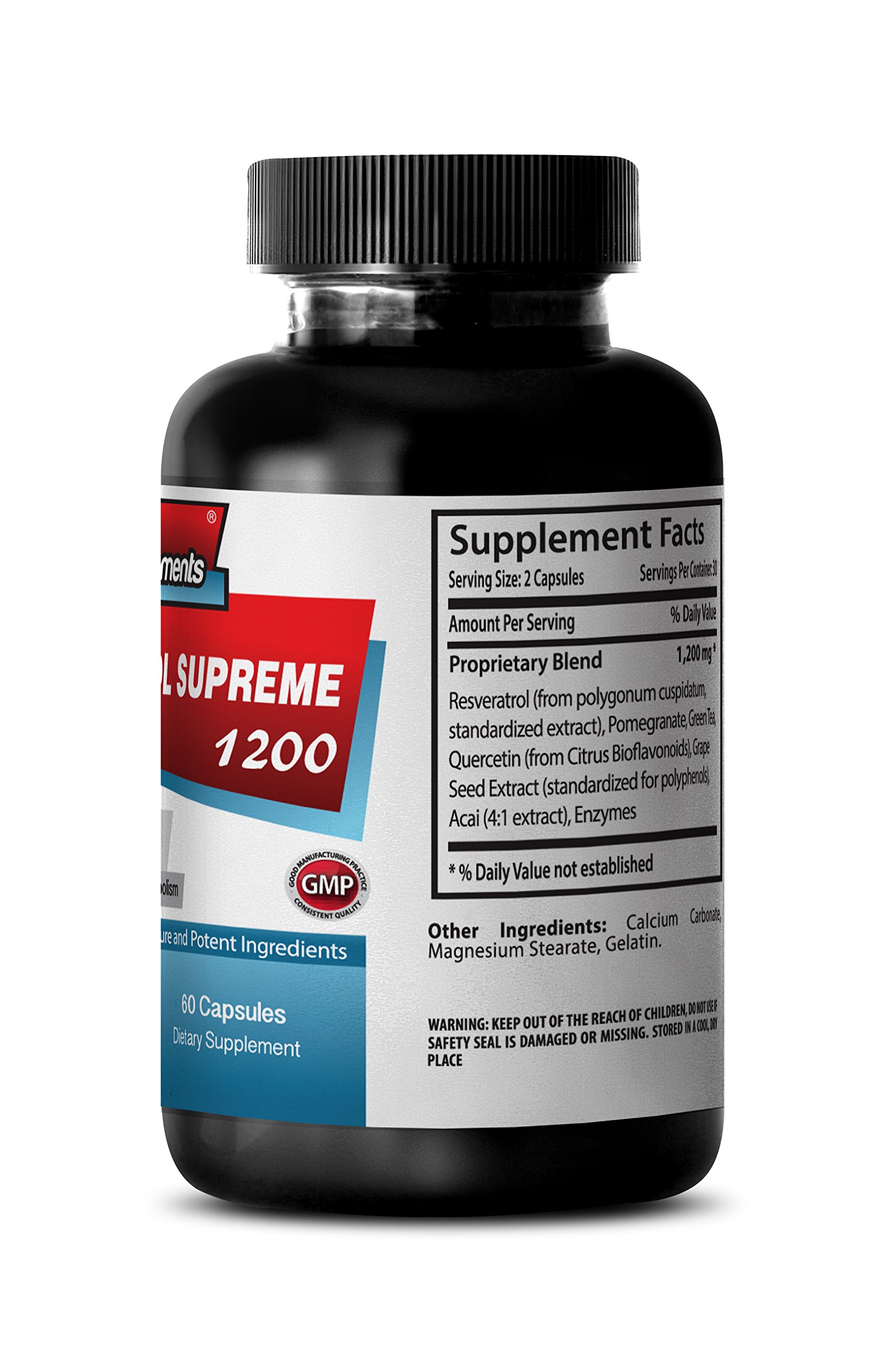 Natural Herbal Complex Resveratrol 1200mg Maximum Strength Plus