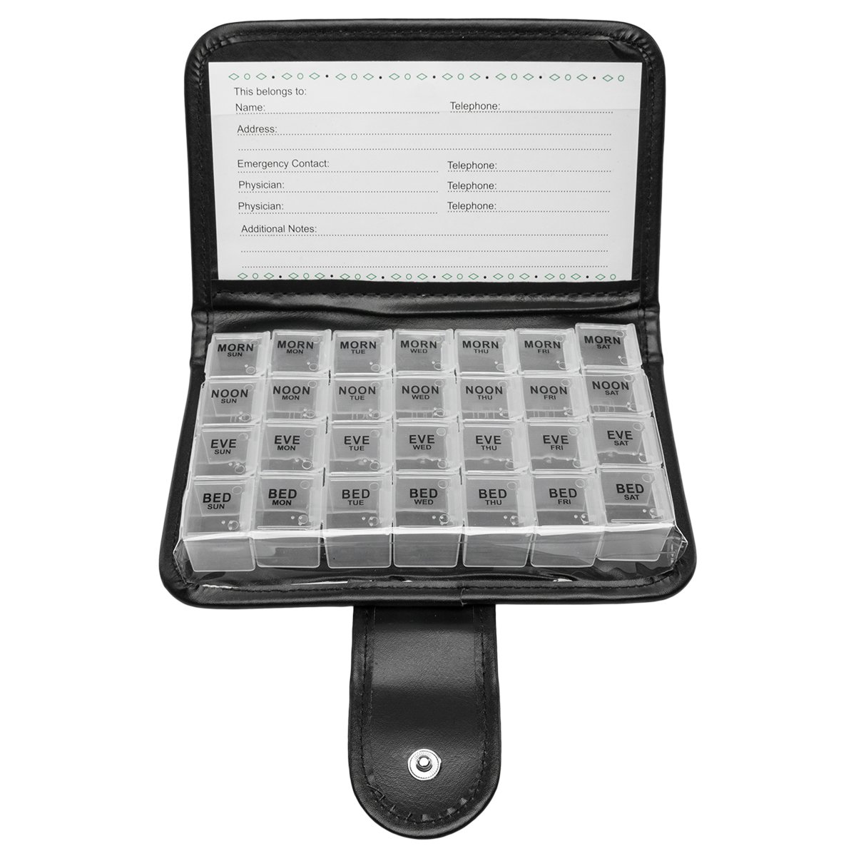 Simply Genius Floral Large 7 Day Daily Pill Organizer, Portable Locking