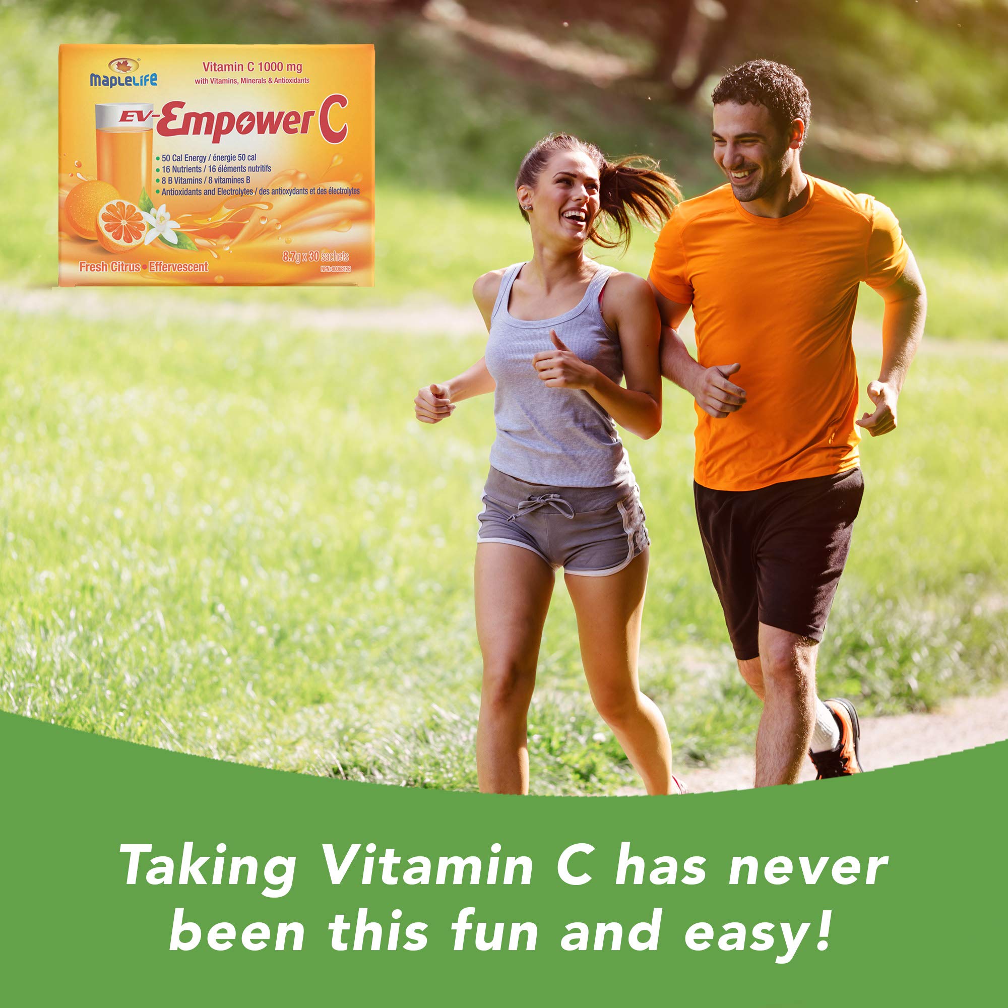 Empower C 1000mg Vitamin C Powder, Drink Mix Packets, with 8 B Vitamins